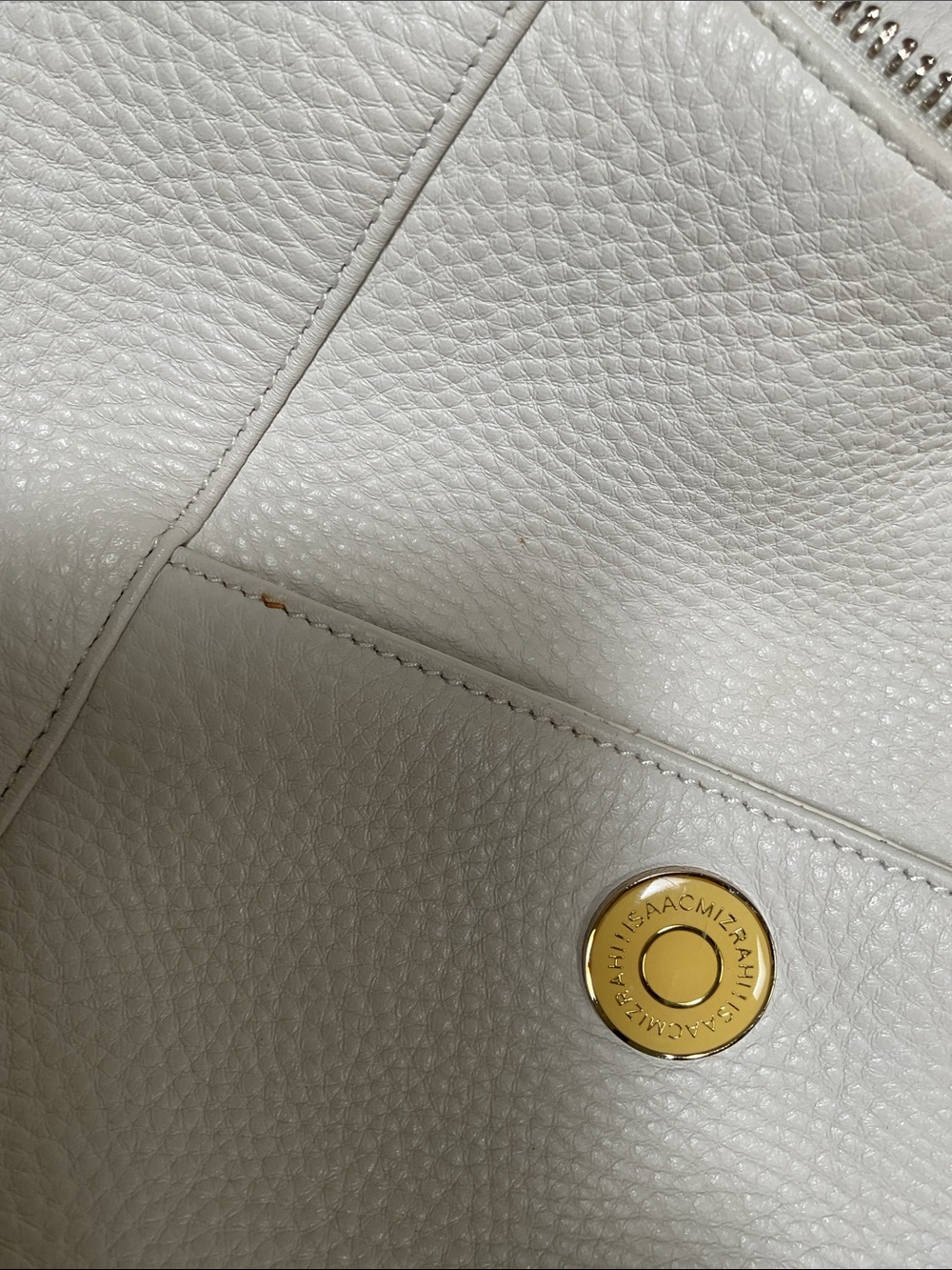 Isaac Mizrahi White Leather Shoulder Hobo with Tassel - Picture 2 of 7